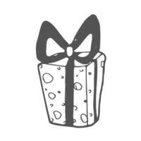 geschenk doos icoon in tekening schetsen lijnen. vakantie Kerstmis verjaardag partij Cadeau verrassing vector