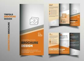 bouw creatief drievoud brochure sjabloon ontwerp vector