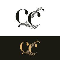 hand getekend bruiloft monogram cc logo vector
