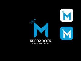 m modern brief logo ontwerp vector