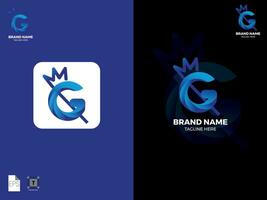 g modern brief logo ontwerp vector