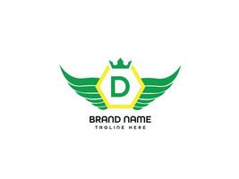 d modern brief logo ontwerp vector