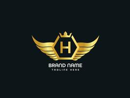 h modern brief logo ontwerp vector