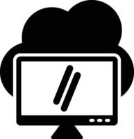 glyph-pictogram voor cloud computing vector