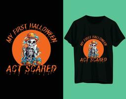 mijn eerste halloween handelen bang halloween t-shirt ontwerp vector