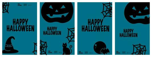 illustratie vector grafisch halloween achtergrond reeks voor banier, poster, folder, brochure, enz