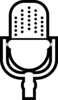 microfoon wijnoogst podcast icoon illustratie vector