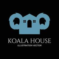 Australisch koala hoofd gezicht huis huis icoon symbool illustratie vector