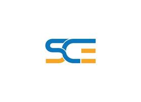sce brief logo ontwerp met creatief modern vector icoon sjabloon
