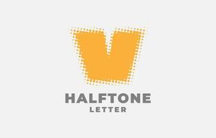 brief v halftone vector logotype ontwerp