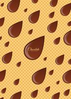 Vloeibare chocolade of bruine verf. Vector illustratie.