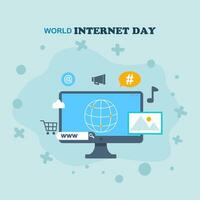 vlak illustratie voor Internationale internet dag viering vector