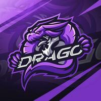 draak esport mascotte logo ontwerp vector