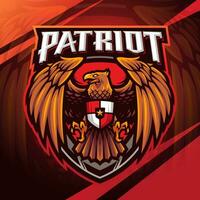 garuda patriot esport mascotte logo ontwerp vector