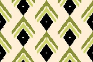 ikat tye dood gaan boho naadloos wijnoogst patroon herhalen wijnoogst decor handgemaakt biologisch textiel ontwerp modern en modieus batik afdrukken boho groen zwart vector