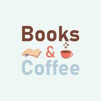 boeken en koffie vector t overhemd ontwerp illustratie