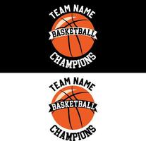 team naam basketbal kampioen. basketbal t-shirt ontwerp. vector