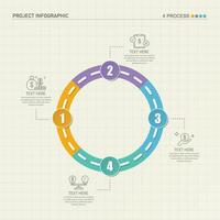 weg manier infographic cirkel van 4 stappen en bedrijf pictogrammen voor financiën werkwijze stappen. vector