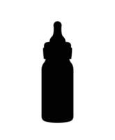 kinderen voeden fles silhouet, melk baby fles icoon vector