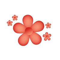 vector rood kers bloesem bloem illustratie icoon