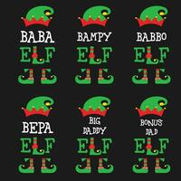 elf grappig familie Kerstmis partij elf geschenk t-shirt vector