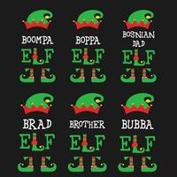 bubba elf grappig familie Kerstmis partij elf geschenk t-shirt vector