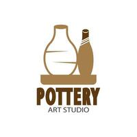 pottenbakkerij kunst studio logo vector sjabloon illustratie