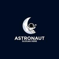 astronaut vector logo icoon, illustratie astronaut of ruimte logo ontwerp sjabloon