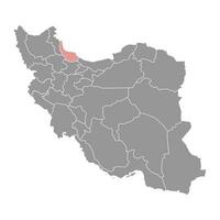 Gilan provincie kaart, administratief divisie van iran. vector illustratie.