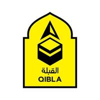 modern qibla richting icoon, naar informeren moslim aanbidders wanneer bidden in openbaar plaatsen, kan worden geïnstalleerd in moskeeën, gebed kamers, moslim gebed kamers in kantoren of andere openbaar plaatsen vector