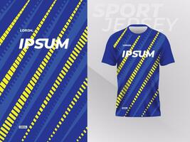 blauw geel overhemd mockup ontwerp sjabloon voor sport Jersey vector