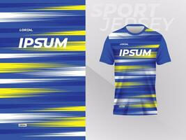 blauw geel overhemd mockup ontwerp sjabloon voor sport Jersey vector