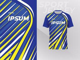 blauw geel overhemd mockup ontwerp sjabloon voor sport Jersey vector