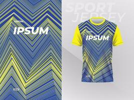 blauw geel overhemd mockup ontwerp sjabloon voor sport Jersey vector