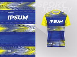 blauw geel overhemd mockup ontwerp sjabloon voor sport Jersey vector