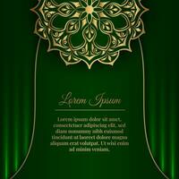 groen luxe achtergrond, met goud mandala ornament vector