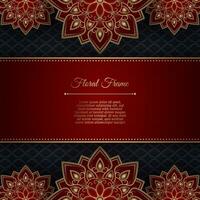 rood luxe achtergrond, met goud mandala ornament vector