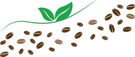 koffie bonen met groen blad, Internationale koffie dagen vector