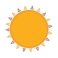 geel boho stijl zon icoon vector illustratie