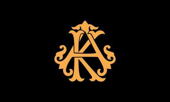 alfabet ak of ka brief abstract monogram vector logo sjabloon