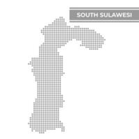 stippel kaart van zuiden sulawesi is een provincie van Indonesië vector