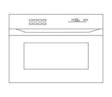 modern magnetronoven oven met Open en Gesloten deur. keuken elektrisch toestel voor Koken voedsel, vector, lijn kunst eps. vector