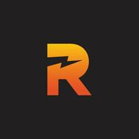 eerste brief r icoon logo ontwerp sjabloon met bliksem - donder - bout - elektrisch - vector