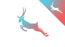 gemakkelijk mooi hert jumping houding logo buitenshuis met levendig kleur vector