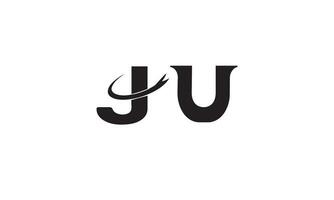 eerste uj of ju alfabetten brieven logo monogram vector