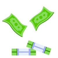 groen stack van ons papier munteenheid. vallend gedraaid geld. 2e dollar geïsoleerd Aan wit achtergrond. symbool van rijkdom en succes. vector illustratie