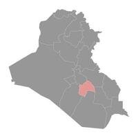 al diwaniyah gouvernement kaart, administratief divisie van Irak. vector illustratie.