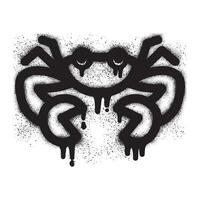 krab icoon graffiti met zwart verstuiven verf vector