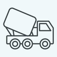 icoon vrachtauto mixer. verwant naar gebouw materiaal symbool. lijn stijl. gemakkelijk ontwerp bewerkbaar. gemakkelijk illustratie vector