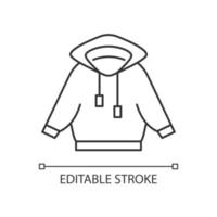 thuisoutfit met hoodie lineair icoon. Jack met capuchon. sportieve outfit. unisex sportkleding. dunne lijn aanpasbare illustratie. contour symbool. vector geïsoleerde overzichtstekening. bewerkbare streek